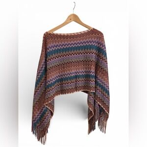 NWT Missoni Metallic Zigzag Knit Poncho — OS